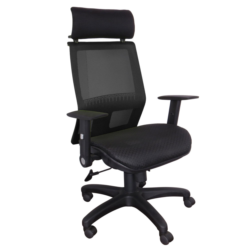 邏爵-耶華T造型腰枕全網電腦椅/辦公椅/主管椅