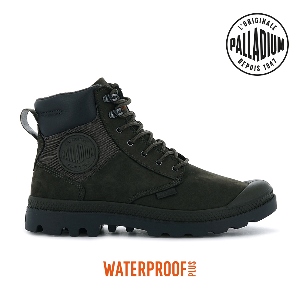 PALLADIUM PAMPA SHIELD WP+ LUX皮革防水靴-中性-深墨綠