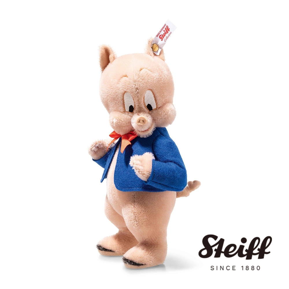 STEIFF德國金耳釦泰迪熊 Porky Pig 豬小弟 華納大明星 海外限量版