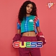 GUESS x J Balvin聯名 女裝個性渲染短版短T,T恤-藍綠 原價1490 product thumbnail 1