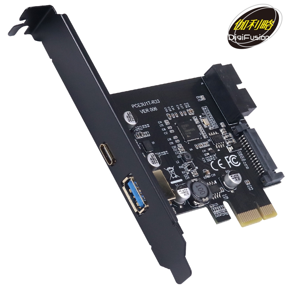 伽利略 PCI-E USB3.0 1A 1C +前置19 PIN 擴充卡(PEU3SA)