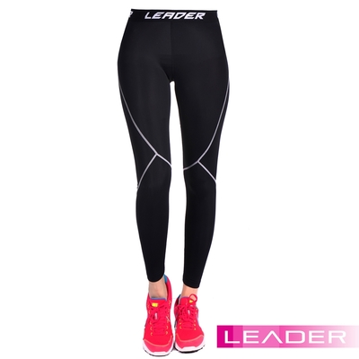 Leader X 女性專用 SportFit運動壓縮緊身褲 黑灰