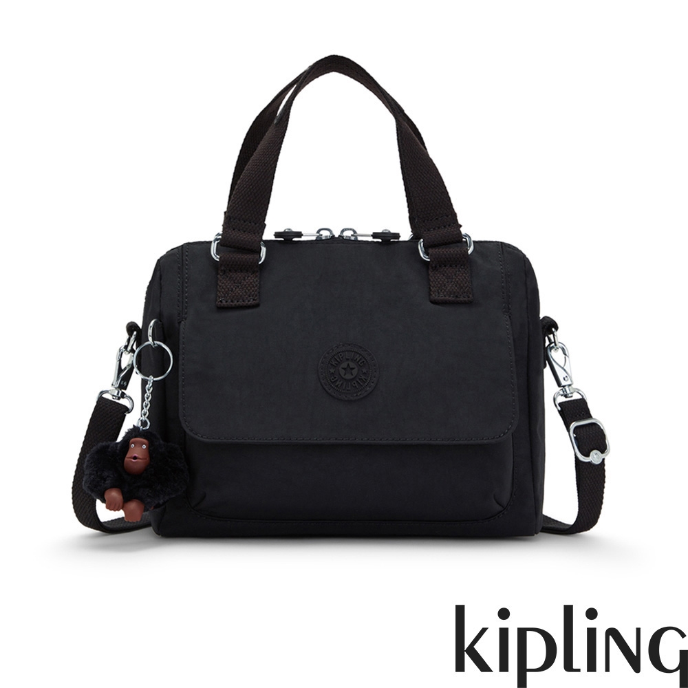 Kipling 率性曜石黑翻蓋手提側背包-ZEVA