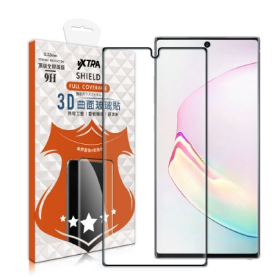 VXTRA 全膠貼合 三星 Samsung Galaxy Note10+ 3D滿版疏水疏油9H鋼化頂級玻璃膜(黑)