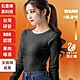 羽和暖SWARM 台灣研發單向導濕石墨烯極暖發熱衣 女圓領 碳黑 product thumbnail 2