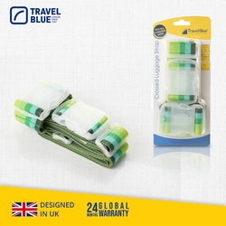 【 Travel Blue 藍旅 】 Crossed Luggage Strap 十字型行李束帶 綠色 TB042-GR