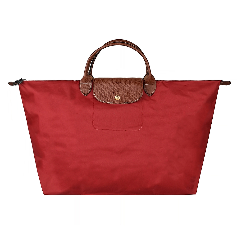 Longchamp Le pliage系列短把拉鍊摺疊旅行包LONGCHAMP