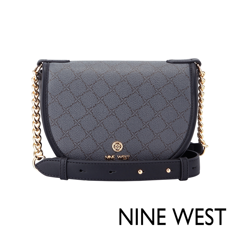 NINE WEST DELAINE  馬鞍包-LOGO灰藍(127313)