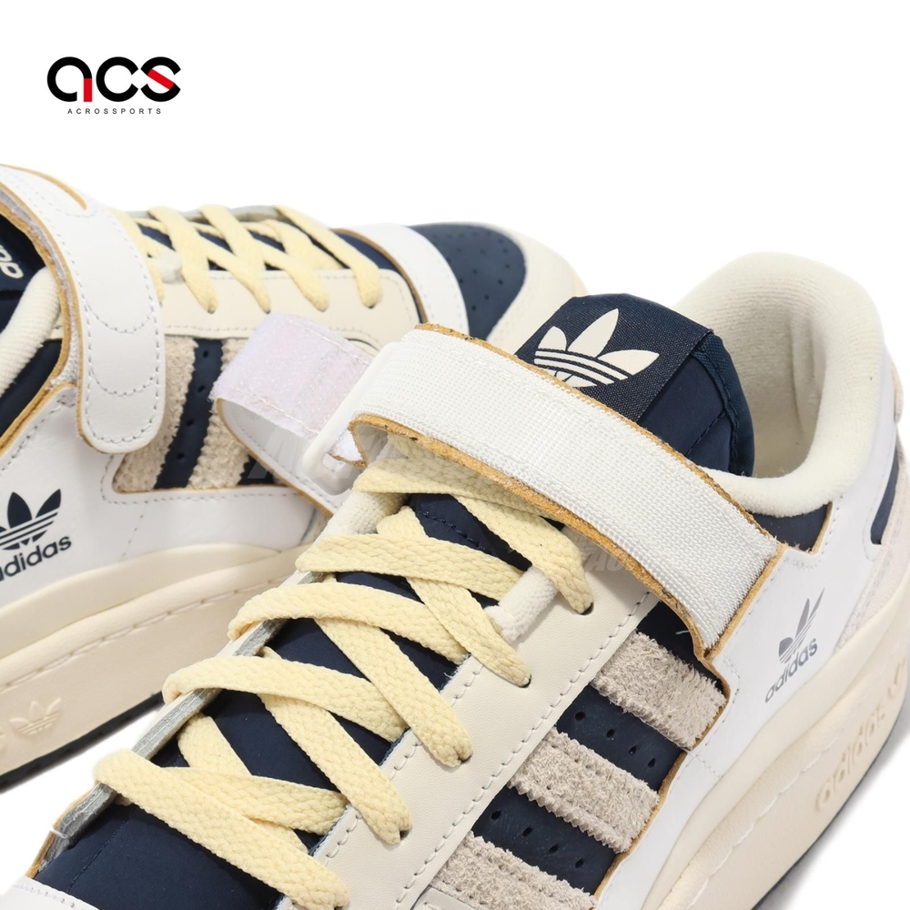 adidas 休閒鞋Forum 84 Low 男鞋奶油白深藍復古魔鬼氈三葉草愛迪達