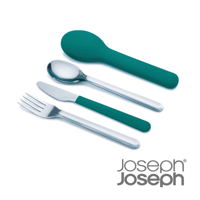 Joseph Joseph 翻轉不鏽鋼餐具組(藍綠色)