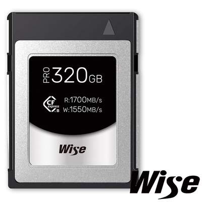 WISE 裕拓 320G/GB 1700MB/S CFexpress Type B PRO 高速記憶卡 (公司貨) CFX-B320P 4K/8K錄影 適用Z9 D6 1DX3