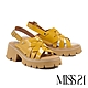 涼鞋 MISS 21 質感時尚多層次編織踝帶高跟涼鞋－橙 product thumbnail 1