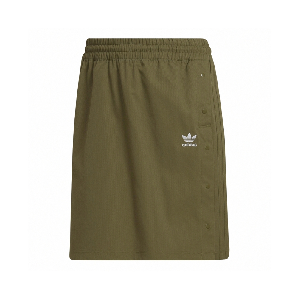 Adidas 短裙 Always Original Skirts 女款 墨綠 休閒 鬆緊 排扣 三葉草 愛迪達 HF2024