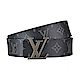 LV M9043T INITIALES 花紋LOGO帆布雙面設計扣式皮帶(黑) product thumbnail 1