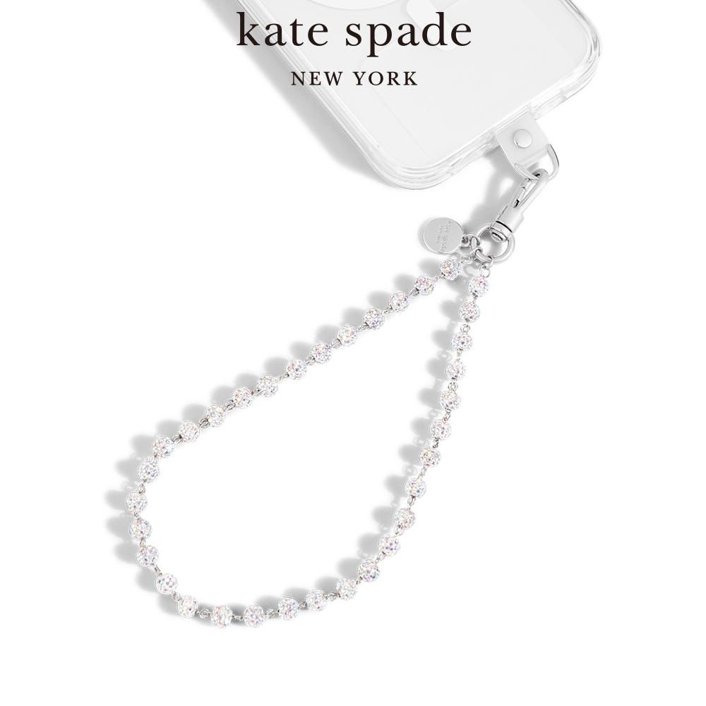 【kate spade】手機掛鍊 銀色戀人