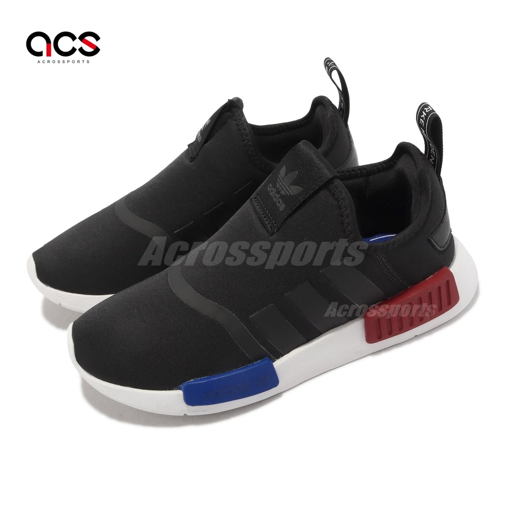 adidas 童鞋NMD 360 C 中童小朋友黑白經典無鞋帶套入式方便穿脫愛迪達