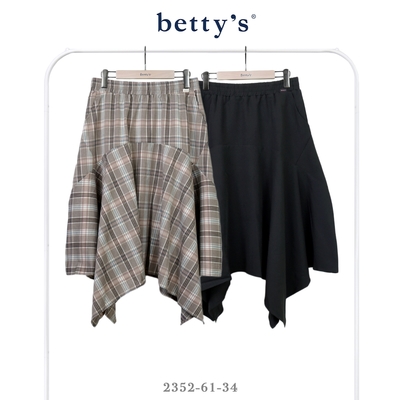 betty’s貝蒂思 腰鬆緊拼接率性不規則圓裙(共二色)