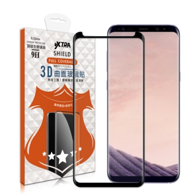 VXTRA 全膠貼合 三星 Samsung Galaxy S8+/S8 Plus 3D滿版疏水疏油9H鋼化頂級玻璃膜(黑)