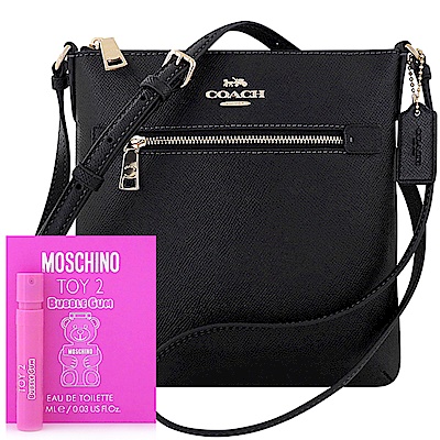 COACH 黑色防刮皮革斜背包+MOSCHINO 隨身小香