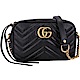 GUCCI GG Marmont 迷你款 山形絎縫皮革相機包(黑色) product thumbnail 1