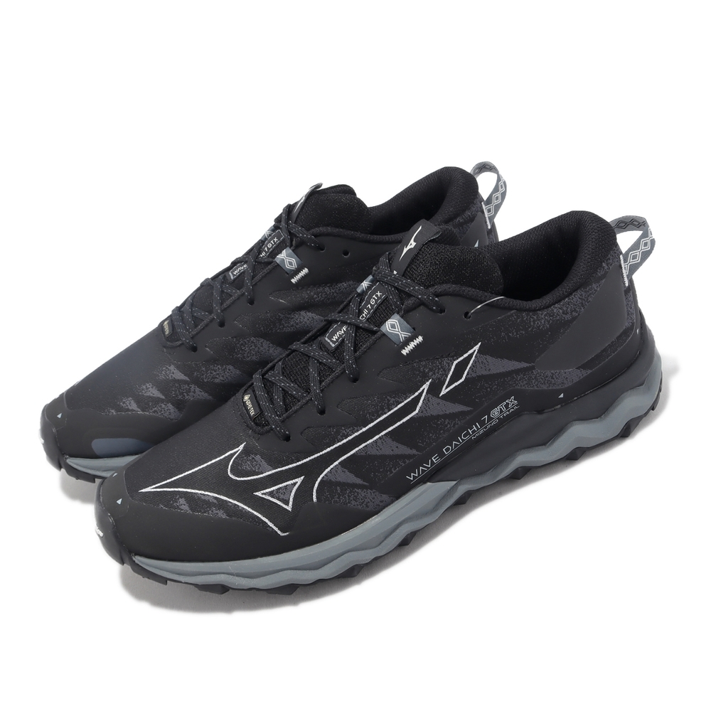 Mizuno 慢跑鞋Wave Daichi 7 GTX 男鞋黑灰防水米其林大底運動鞋美津濃 