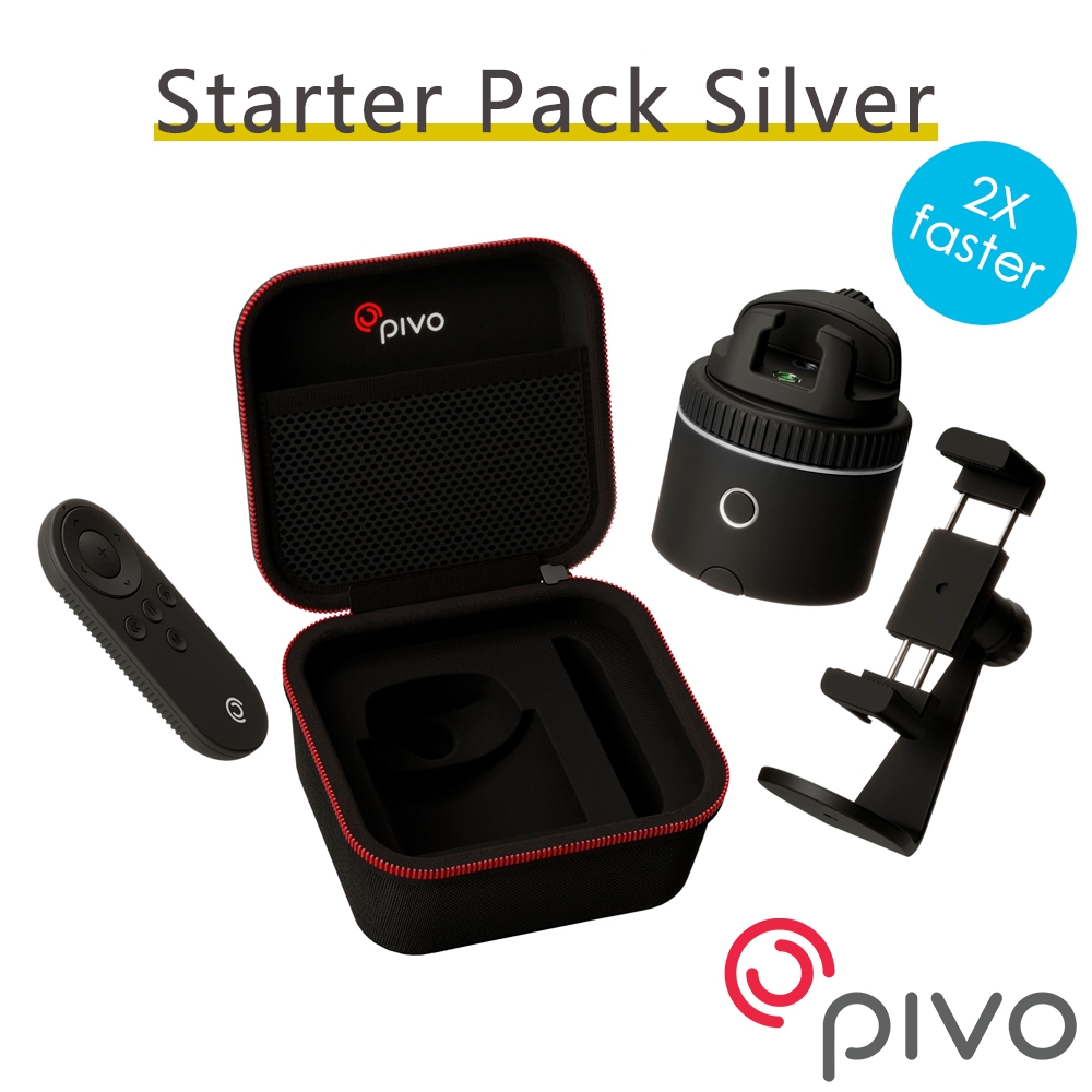 PIVO Pod Silver 手機臉部追焦雲台-Sliver starter 套組│APP遙控 串流直播平台