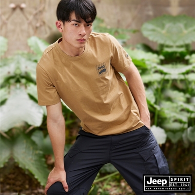 JEEP 男裝 經典口袋涼感工作長褲-深藍