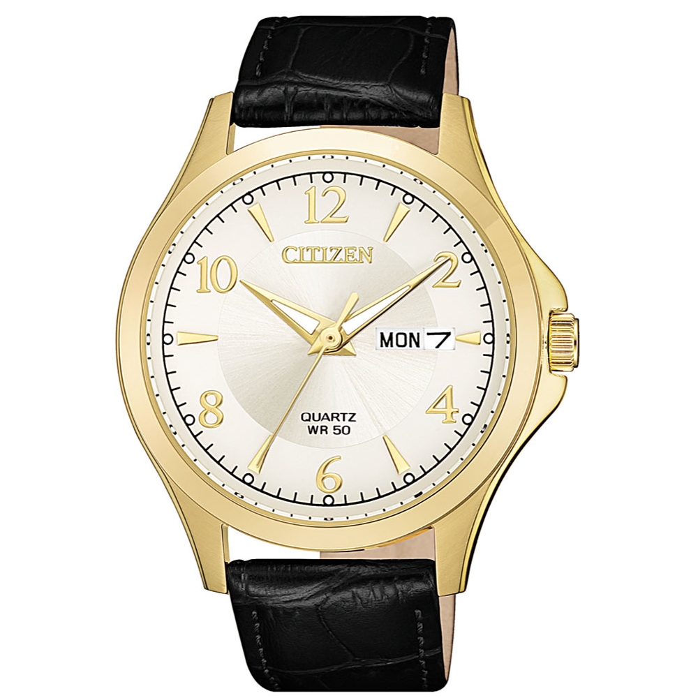 CITIZEN星辰 經典紳士三針時尚皮帶錶(BF2003-25A)