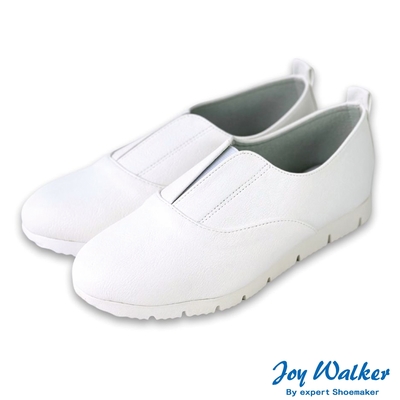 Joy Walker Plus 素面平底 圓頭 懶人鞋 白色 舒適柔軟 合成皮革 休閒鞋 包鞋 上班鞋 BO106