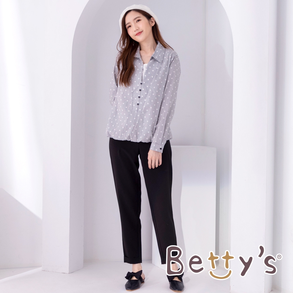 betty’s貝蒂思　口袋配色顯瘦西裝長褲(黑色)