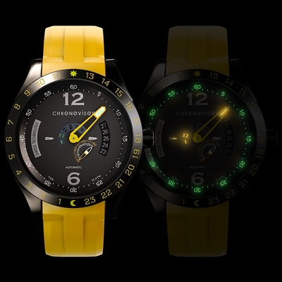 Chronovisor Watch 格樂威治 PIONEER系列 獨立三針機械腕錶-43mm黃 CVNM6102-R-YE