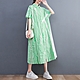 米蘭精品 連身裙棉麻洋裝-條紋拼接寬鬆襯衫裙女裙子2色74cs13 product thumbnail 1