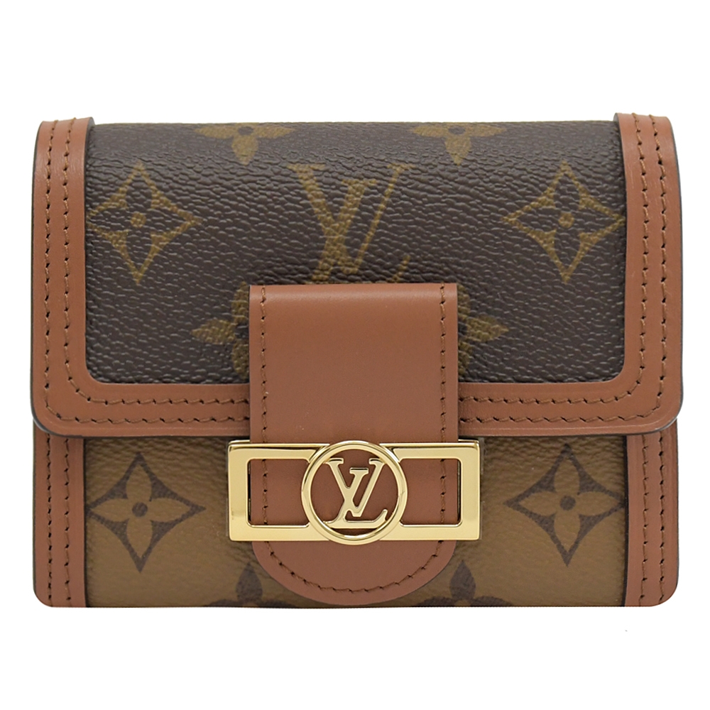 Louis Vuitton Portefeuille / Dauphine Compact Brown M68725 Monogram Monogram Reverse Canvas