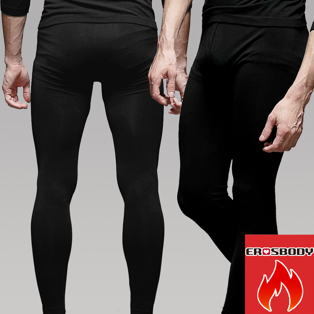 男日本機能纖維平織衛生褲保暖發熱褲 黑色 EROSBODY