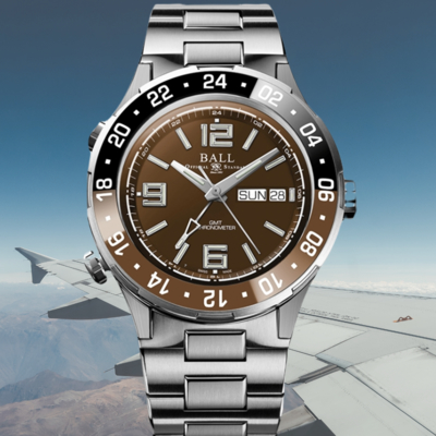 BALL波爾錶 天文台認證 GMT陶瓷圈 鈦金屬 限量機械腕錶 DG3030B-S3C-BR