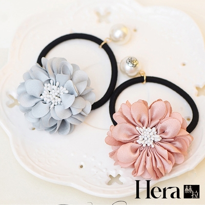 【HERA赫拉】 山茶花朵韓版仿真珍珠髮圈