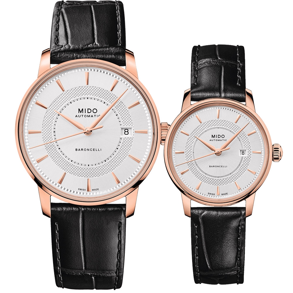 MIDO 美度 官方授權 Baroncelli 永恆系列機械情侶手錶 對錶 M0374073603101+M0372073603101