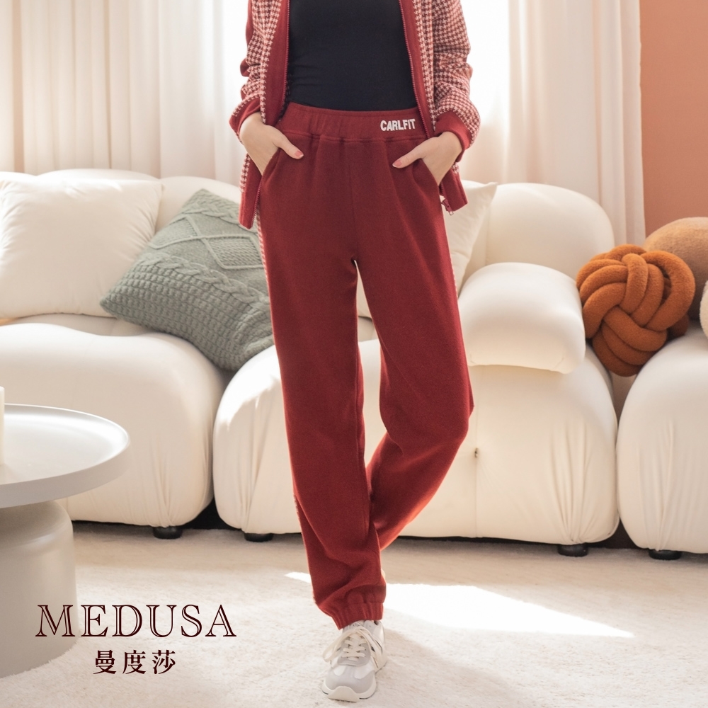 現貨【MEDUSA 曼度莎】燈心絨紅白縮口運動褲（M-XL）｜女長褲 運動長褲 燈心絨