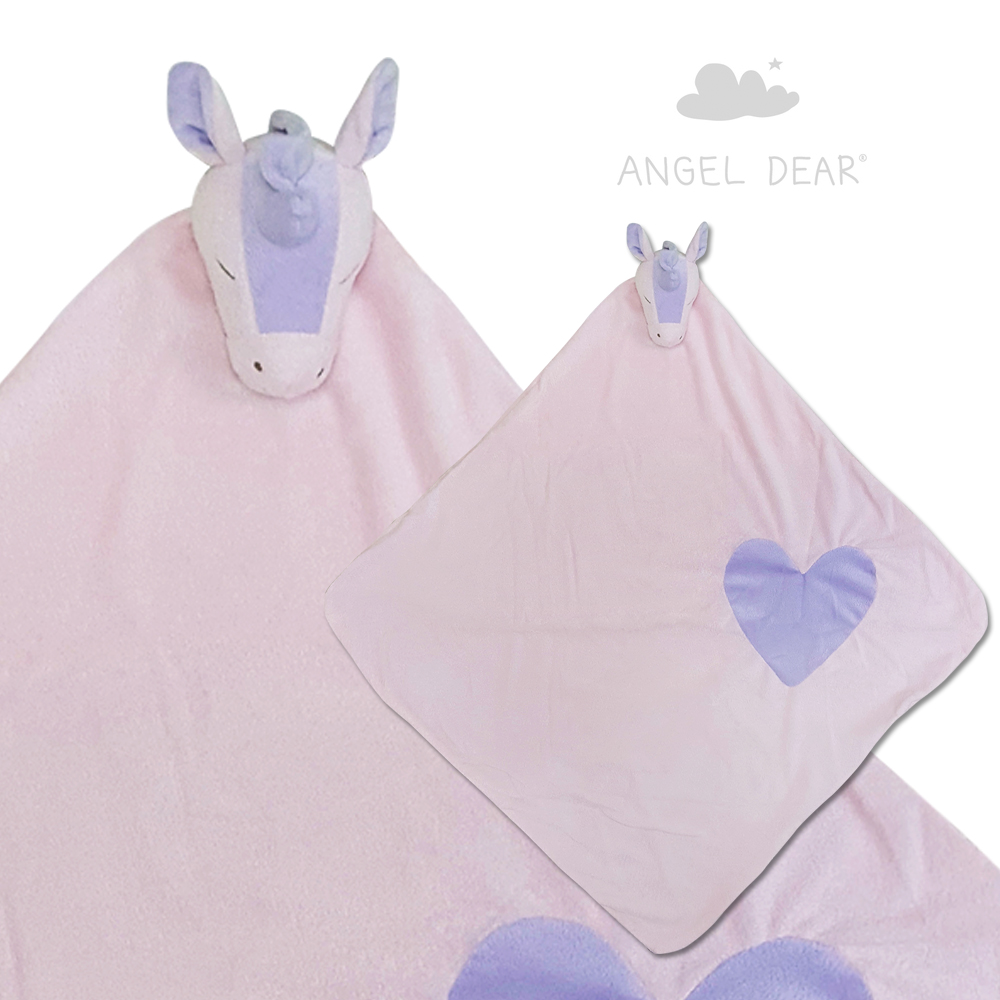 美國 Angel Dear 大頭動物嬰兒毛毯 (愛心獨角獸)