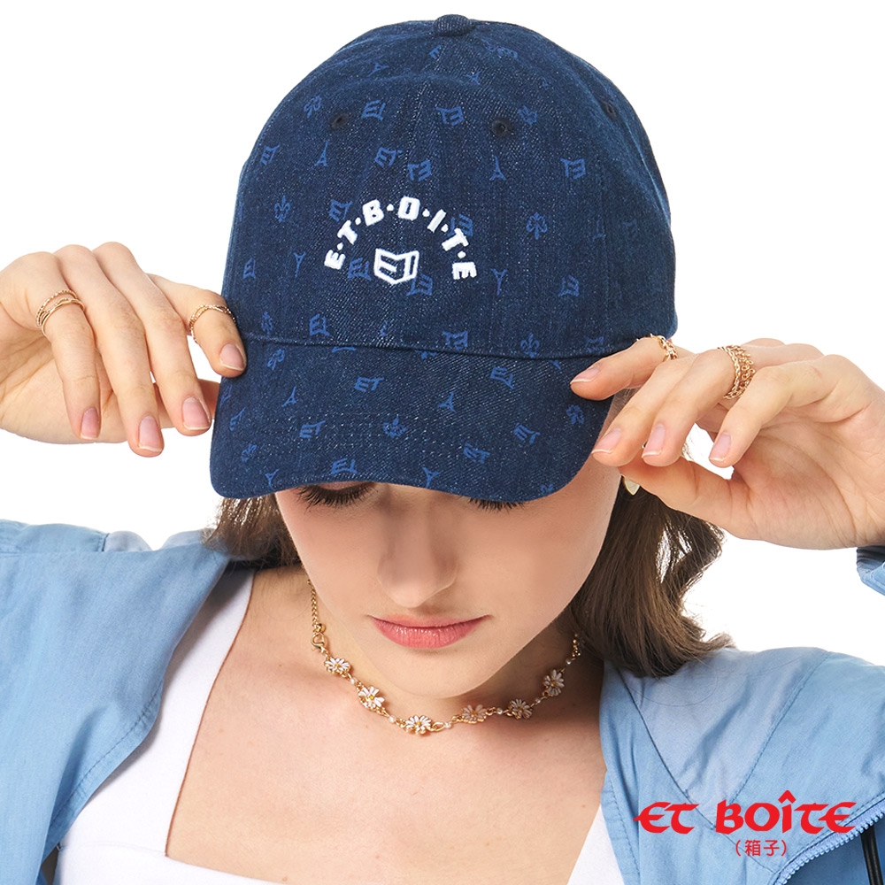 ET BOîTE 箱子 BLUE WAY – 刺繡LOGO滿版印花牛仔棒球帽