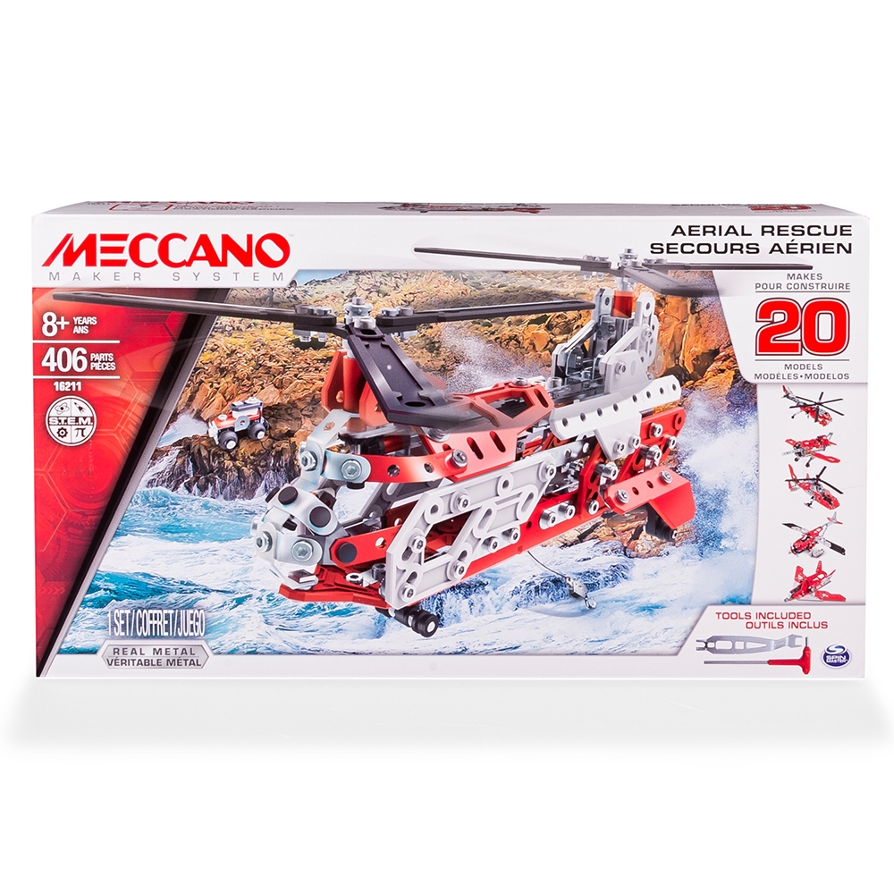 Meccano 麥卡諾-救援直升機20合1模型積木組-STEAM教育玩具-探索真正的工程世界