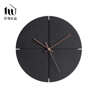 【好物良品】圓形黑色十字款_ 日式極簡設計個性時尚靜音掛鐘 時鐘 壁掛鐘