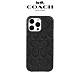 【COACH】iPhone 15 Pro Max 精品真皮手機殼 黑色壓花經典大C product thumbnail 1