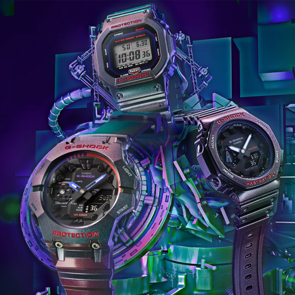 CASIO 卡西歐G-SHOCK 虛擬世界遊戲玩家智慧藍芽方形電子錶(DW-B5600AH