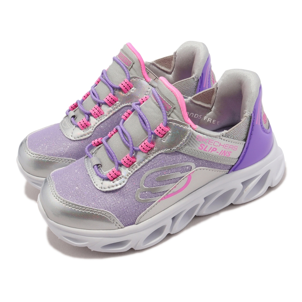 Skechers 童鞋 Flex Glide Slip-Ins 紫 粉紅 銀 緩震 小朋友 運動鞋 302221LGYLV