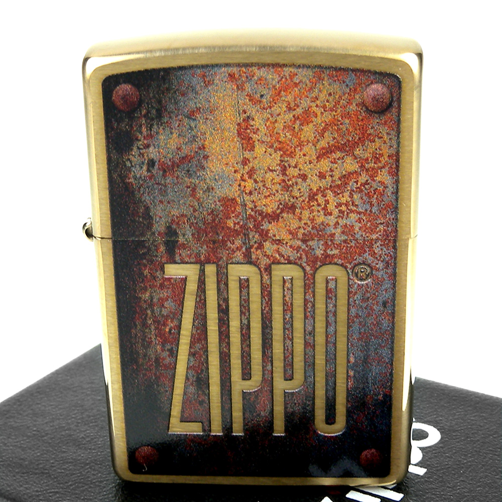 ZIPPO 美系~Rusty Plate-鏽蝕鐵牌圖案設計打火機
