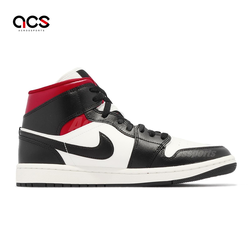 Nike Wmns Air Jordan 1 Mid 黑紅Gym Red 女鞋男鞋AJ1 喬丹情侶鞋高筒