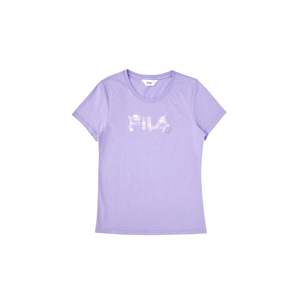 FILA 女短袖圓領T恤-粉紫 5TEX-1511-PL