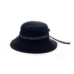 FILA 緞帶時尚筒帽/漁夫帽-黑色 HTY-1202-BK