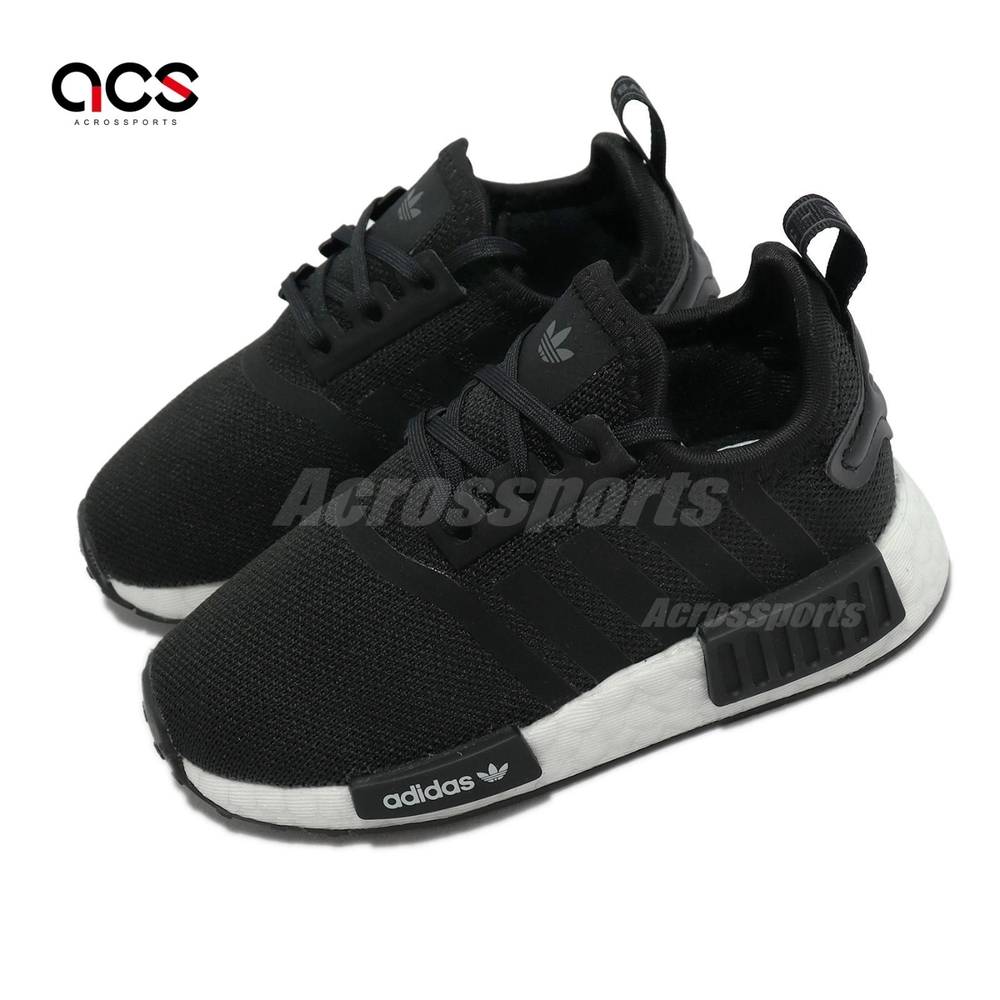 Adidas 休閒童鞋NMD R1 EL I 黑白幼童BOOST 緩震學步鞋親子鞋H02345